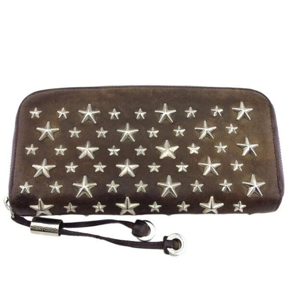 JIMMY CHOO round zipper wallet Authentic Used h970